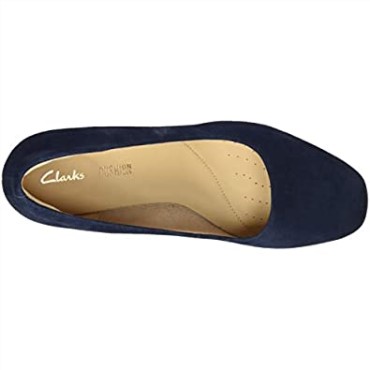 Zapatos De Salón Con Punta Cerrada Y Rosa Transparente Para Mujer De Clarks De Ante Azul Marino Beige