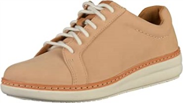 Zapatillas Bajas De Mujer Clarks Nubuck Beige Amberlee Rosa