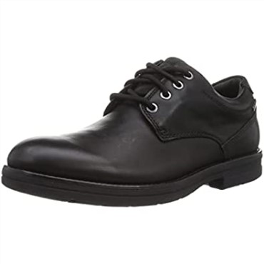 Negro Clarks Banning Lo Gtx Negro Cuero Hombres Zapatos Formales