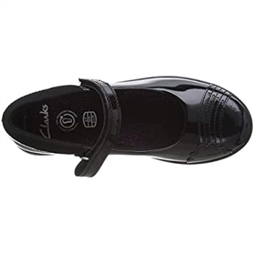 Negro Clarks Girl's Etch Beam T Bailarinas Planas