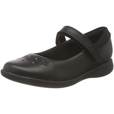 Zapatos Negros De Uniforme Escolar De Corte Ancho Para Niña Clarks Etch Bright T