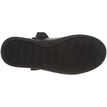 Zapatos Negros De Uniforme Escolar De Corte Ancho Para Niña Clarks Etch Bright T