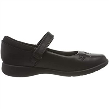 Zapatos Negros De Uniforme Escolar De Corte Ancho Para Niña Clarks Etch Bright T