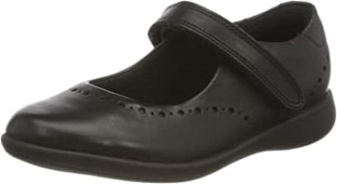 Negro Clarks Etch Craft K Zapatos Escolares De Ballet De Ajuste Ancho Para Niña