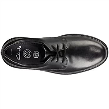 Negro Clarks Loxham Derby Y Niños Zapatos De Escuela Superior