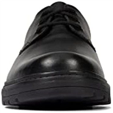 Negro Clarks Loxham Derby Y Niños Zapatos De Escuela Superior