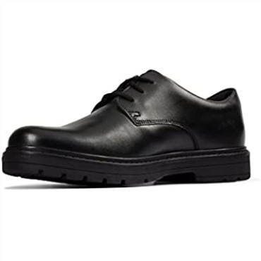 Negro Clarks Loxham Derby Y Niños Zapatos De Escuela Superior