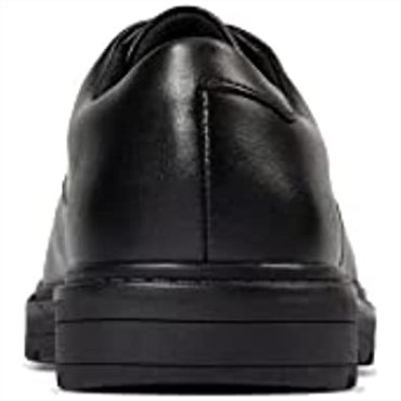 Negro Clarks Loxham Derby Y Niños Zapatos De Escuela Superior