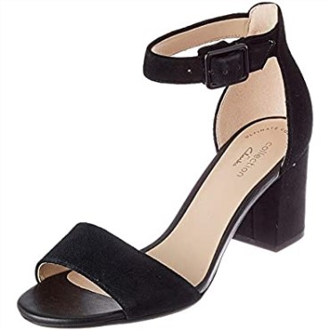 Negro Clarks Mujer 261451 604 Tacones Con Tira Al Tobillo