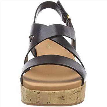 Sandalia Mujer Clarks Kimmei Con Cuña De Corcho En Negro