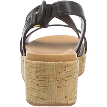 Sandalia Mujer Clarks Kimmei Con Cuña De Corcho En Negro