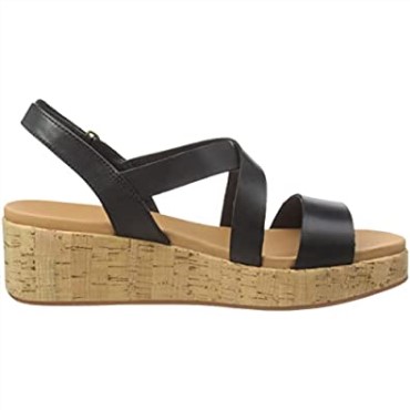 Sandalia Mujer Clarks Kimmei Con Cuña De Corcho En Negro