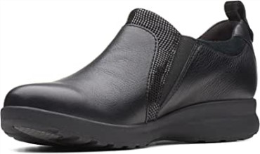 Mocasines Negros Con Cremallera Un Adorn De Clarks Para Mujer