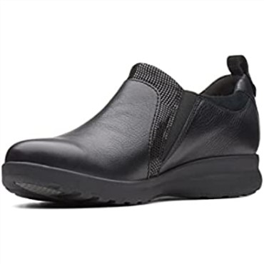 Mocasines Negros Con Cremallera Un Adorn De Clarks Para Mujer