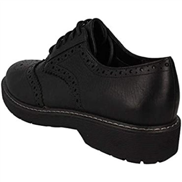Black Clarks Witcombe Dawn Oxford Para Mujer