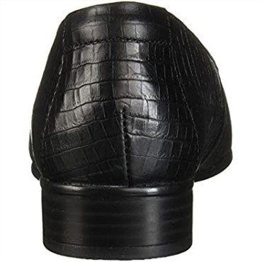 Mocasín Juliet Lora De Mujer En Piel De Cocodrilo Negra Clarks