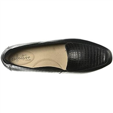 Mocasín Juliet Lora De Mujer En Piel De Cocodrilo Negra Clarks