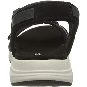 Sandalias Planas Mujer Clarks Solan Drift En Piel Ante Gris Oscuro Negro
