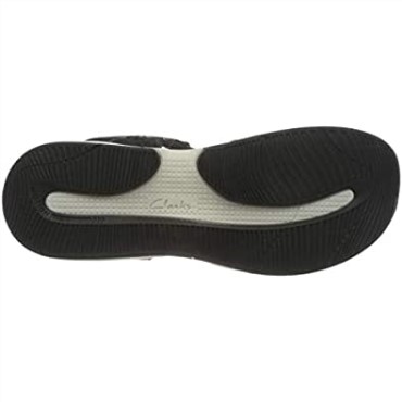 Sandalias Planas Mujer Clarks Solan Drift En Piel Ante Gris Oscuro Negro