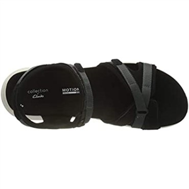 Sandalias Planas Mujer Clarks Solan Drift En Piel Ante Gris Oscuro Negro