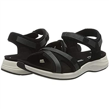 Sandalias Planas Mujer Clarks Solan Drift En Piel Ante Gris Oscuro Negro