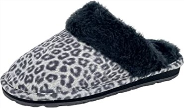Zapatilla Tipo Zueco Confort De Piel De Ante Con Espalda Abierta Para Mujer Negro Gris Leopardo Clarks