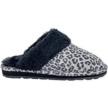 Zapatilla Tipo Zueco Confort De Piel De Ante Con Espalda Abierta Para Mujer Negro Gris Leopardo Clarks