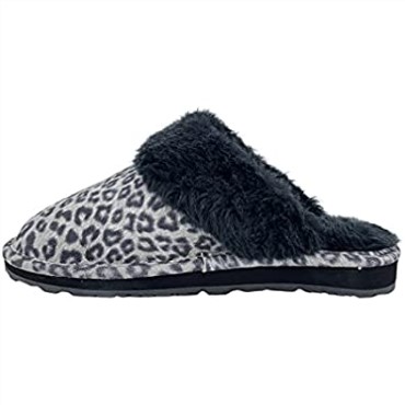 Zapatilla Tipo Zueco Confort De Piel De Ante Con Espalda Abierta Para Mujer Negro Gris Leopardo Clarks