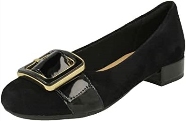 Resbalón De Las Señoras Negras En Zapatos De Tacón Bajo Rosabella Faye Clarks