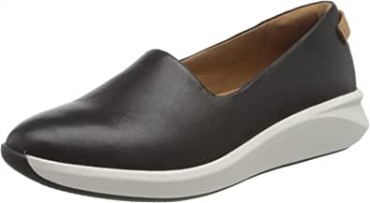 Zapatillas Sin Cordones Un Rio Step De Cuero Negro Para Mujer Clarks
