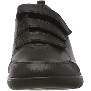 Zapatillas De Deporte De Cuero Negro Para Niño Scape Sky K Wide Fit Uniforme Escolar Clarks