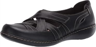 Mocasines Mujer Clarks Ashland Rosa Piel Negra