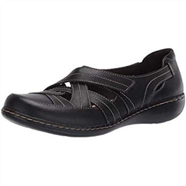 Mocasines Mujer Clarks Ashland Rosa Piel Negra