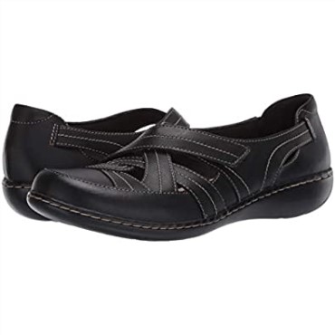 Mocasines Mujer Clarks Ashland Rosa Piel Negra