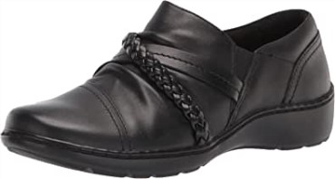 Mocasines Mujer Clarks Cora Braidshoe De Piel Negra