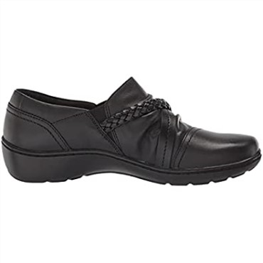 Mocasines Mujer Clarks Cora Braidshoe De Piel Negra