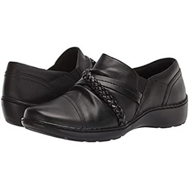 Mocasines Mujer Clarks Cora Braidshoe De Piel Negra
