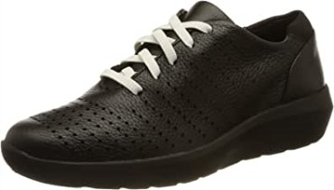 Sneaker Mujer Clarks Kayleigh Aster De Piel Negra