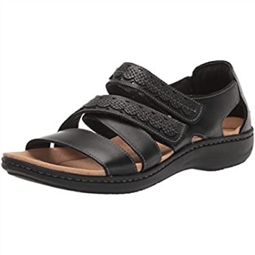 Sandalia Plana Mujer Clarks Laurieann Holly En Piel Negra