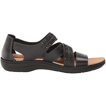 Sandalia Plana Mujer Clarks Laurieann Holly En Piel Negra