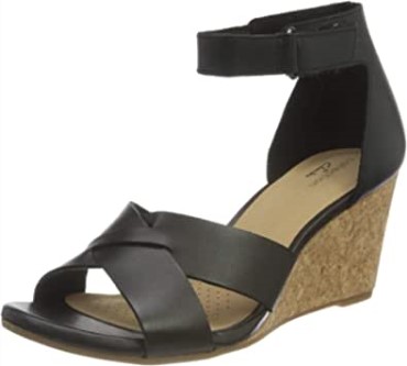 Sandalia De Tacón Mujer Clarks Margee Gracie En Piel Negra