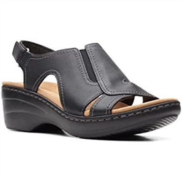 Sandalia De Mujer Con Cuña Estilo Merliah Clarks En Piel Negra