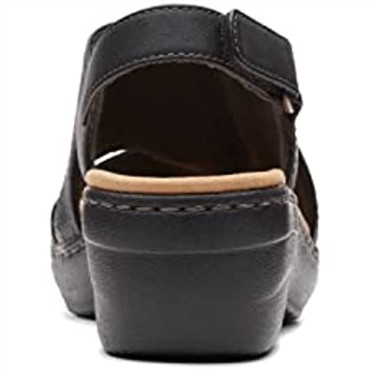 Sandalia De Mujer Con Cuña Estilo Merliah Clarks En Piel Negra