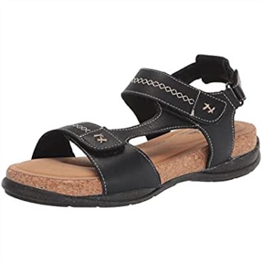 Sandalia Plana Mujer Clarks Roseville Mae En Piel Negra