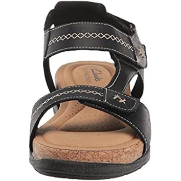 Sandalia Plana Mujer Clarks Roseville Mae En Piel Negra