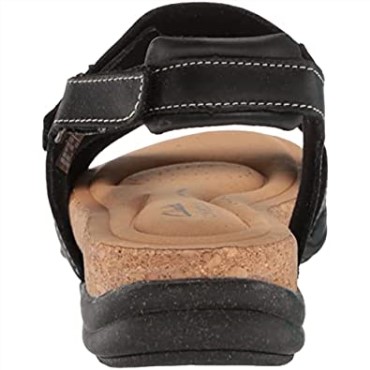 Sandalia Plana Mujer Clarks Roseville Mae En Piel Negra