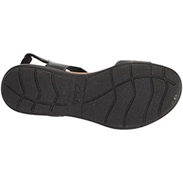 Sandalia Plana Mujer Clarks Roseville Mae En Piel Negra