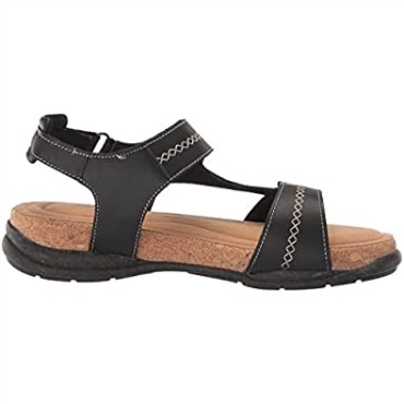 Sandalia Plana Mujer Clarks Roseville Mae En Piel Negra