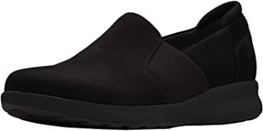 Sneaker De Mujer Clarks Un Adornan Paso De Cuero Negro