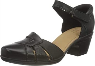 Sandalia Clarks Con Tacón Emily Daisy Mujer Combi En Piel Negra